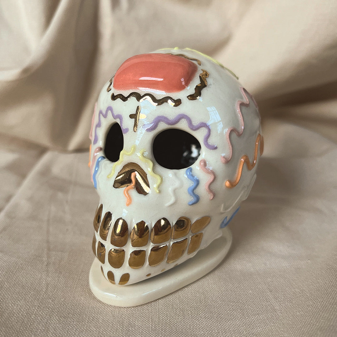 Pink & Purple Calaverita De Azucar [Incense Holder]