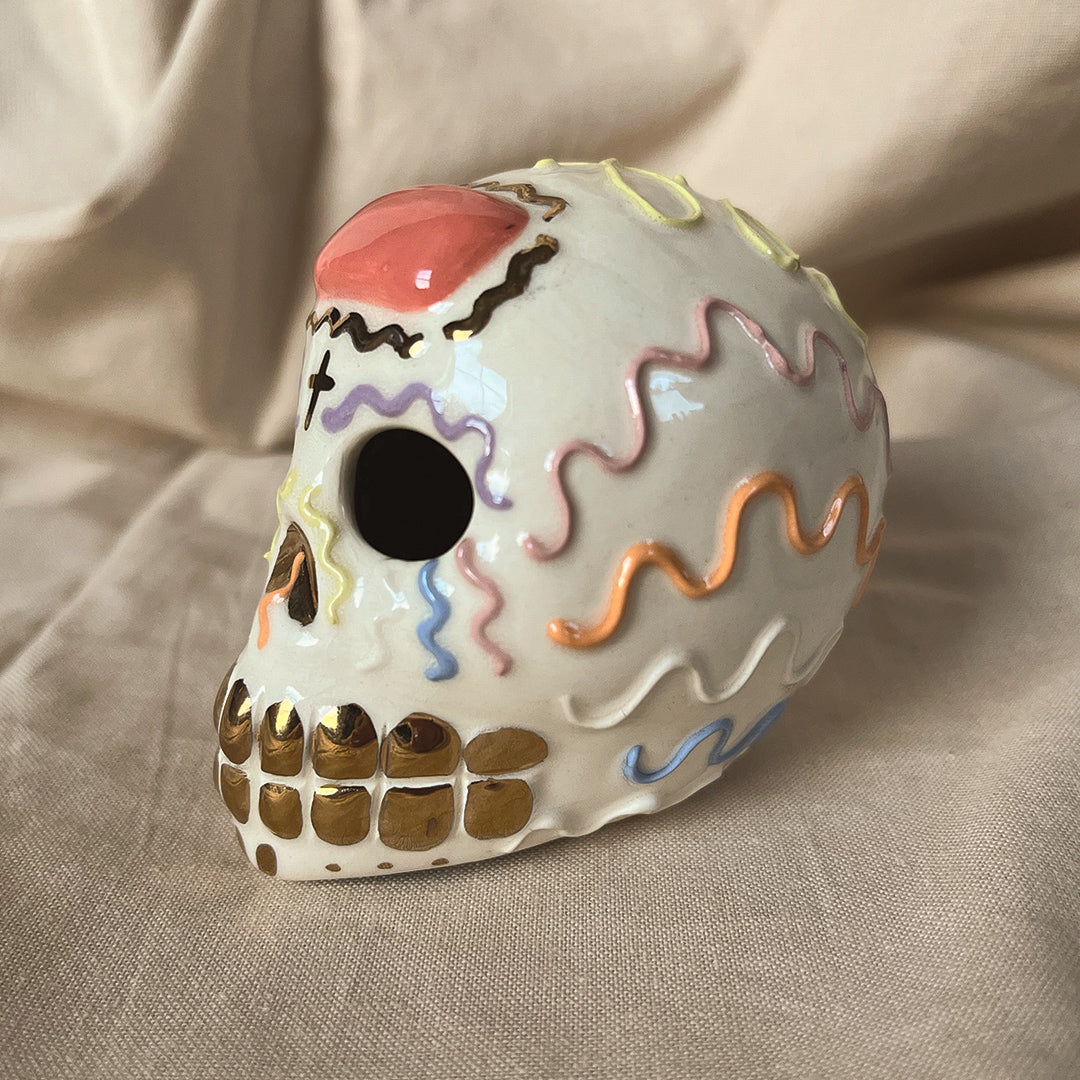 Pink & Purple Calaverita De Azucar [Incense Holder]