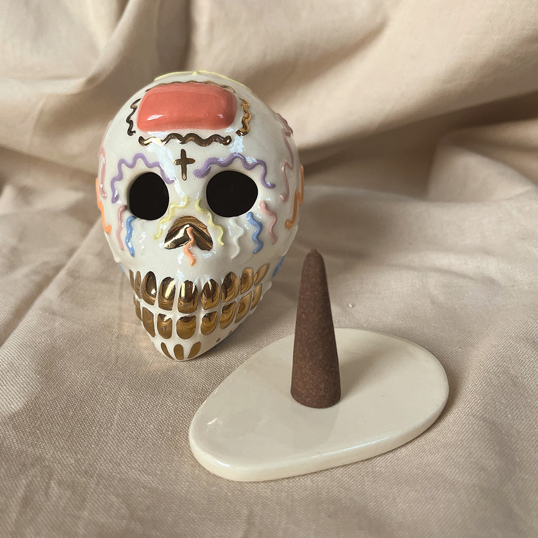 Pink & Purple Calaverita De Azucar [Incense Holder]