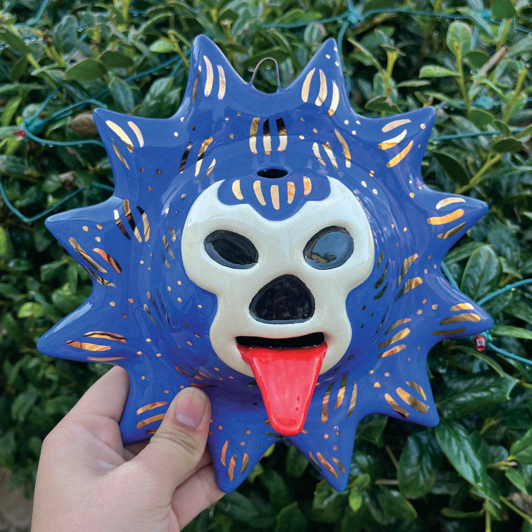 Golden Blue Demon Lucha Solecito Wall Hanging [Incense Holder/Burner]